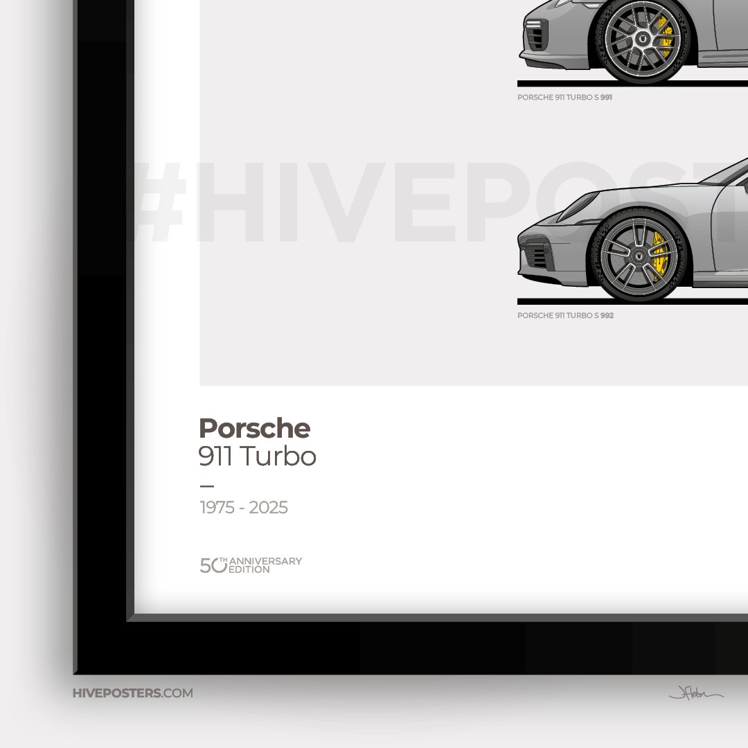 Porsche 911 Turbo Generations Poster SILVER | Hive Posters